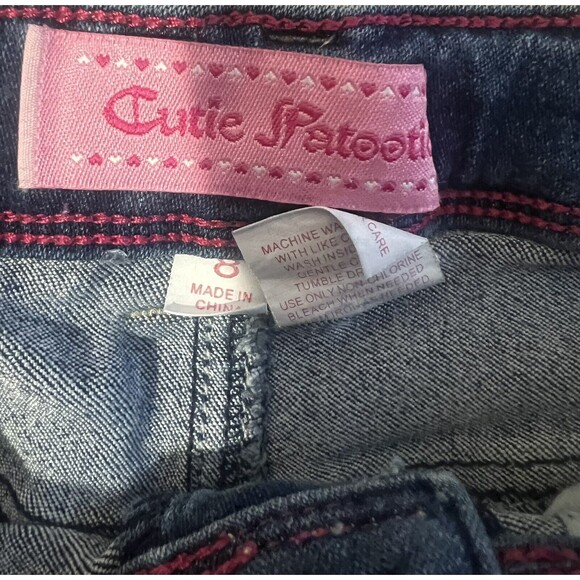 Distressed Unicorn Blue Jean Cutie Patootie Button Zip Shorts Girls Size 8 - Picture 2 of 4